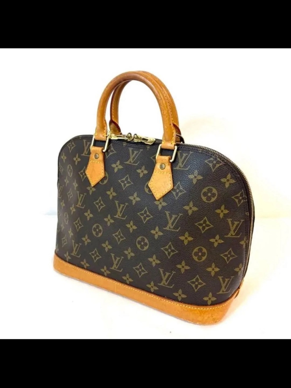Louis Vuitton Monogram Canvas Satchel in Brown and Tan